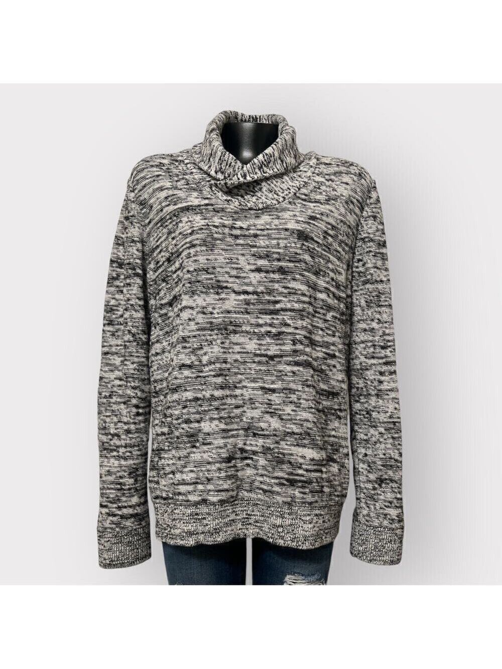 Express NEW Mens Popover Shawl Collar Sweater sz L Twee Preppy Gray Long Sleeve